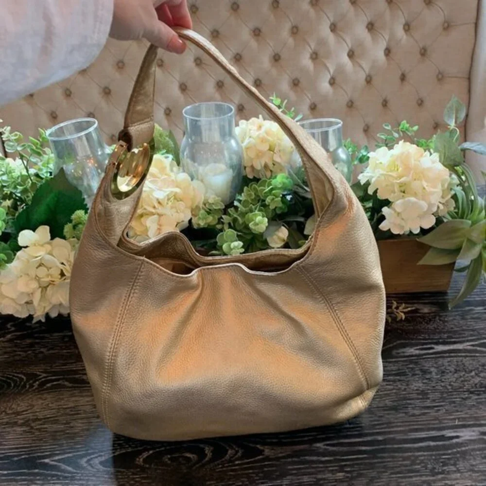 Michael Kors Gold Hobo Bag